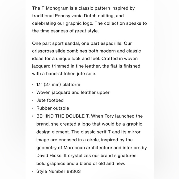 NWOT TORY BURCH T MONOGRAM CRISSCROSS ESPADRILLE SLIDES SIZE 8.5 - Picture 8 of 16